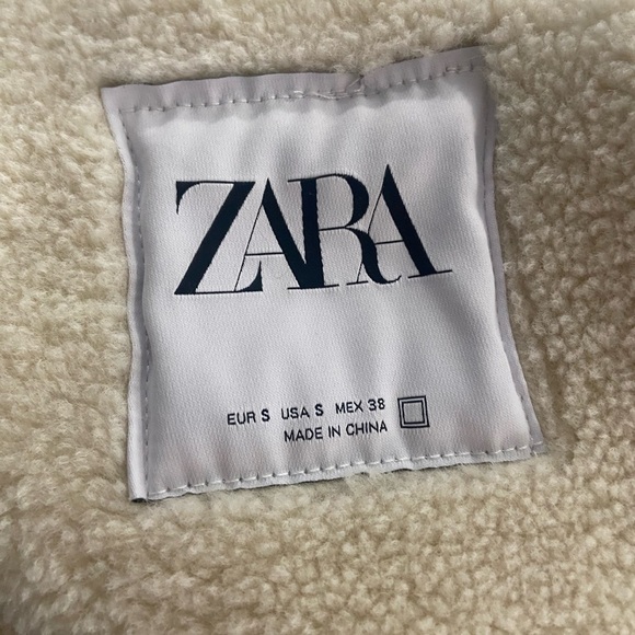 Zara Shearling Lined Button Snap Aviator - Picture 7 of 9